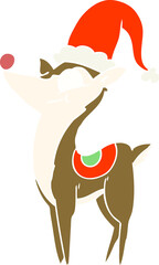 flat color style cartoon christmas reindeer