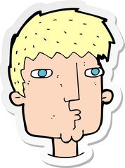 sticker of a cartoon curious man