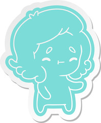cartoon sticker of a kawaii cute ghost