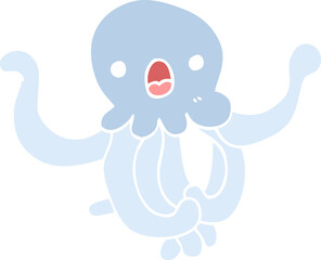 flat color style cartoon jellyfish