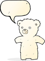 cute cartoon polar bear with speech bubble