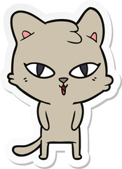 sticker of a cartoon cat