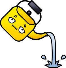 gradient shaded cartoon pouring kettle