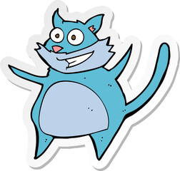 sticker of a funny cartoon cat