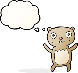 cartoon teddy bear with thought bubble