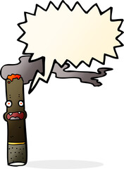 cartoon cigar with speech bubble