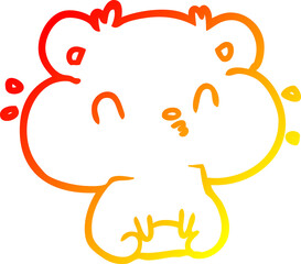 warm gradient line drawing hamster with full cheek pouches