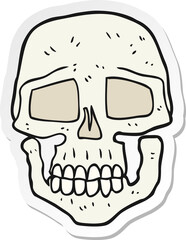 sticker of a cartoon skull