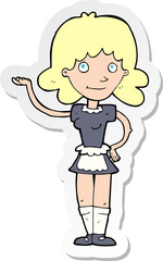 sticker of a cartoon maid