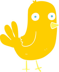 flat color illustration of a cartoon bird