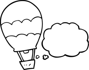thought bubble cartoon hot air balloon