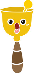 flat color retro cartoon school bell
