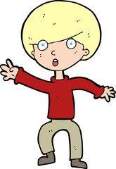 cartoon panicking boy