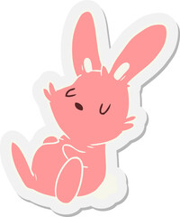 cartoon rabbit sleeping sticker