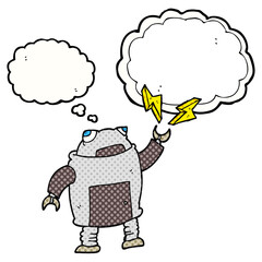 thought bubble cartoon robot