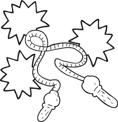 black and white cartoon skipping rope