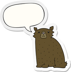 cartoon bear and speech bubble sticker