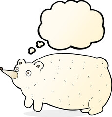 funny cartoon bear with thought bubble
