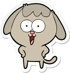 sticker of a cute cartoon dog