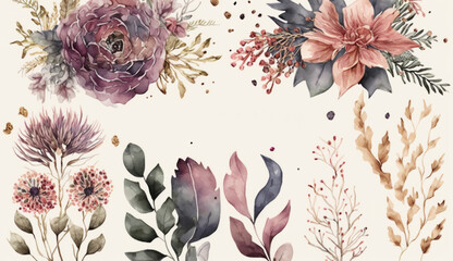 flowers with white background, card