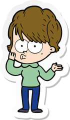 sticker of a cartoon woman