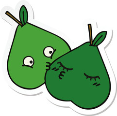 sticker of a cute cartoon pears