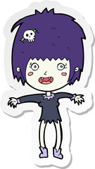 sticker of a cartoon vampire girl