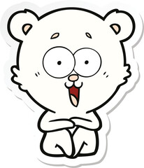 sticker of a laughing teddy  bear cartoon
