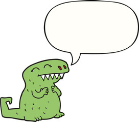 cartoon dinosaur and speech bubble
