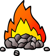 vector gradient illustration cartoon burning coals