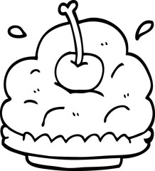 line drawing cartoon dessert