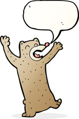 cartoon bear with speech bubble