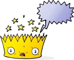 speech bubble cartoon magic crown