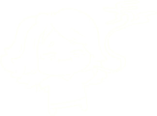 Smoking Lady Chalk Drawing