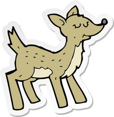 sticker of a cute cartoon deer