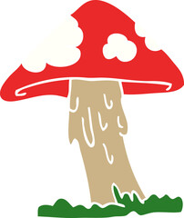 flat color style cartoon mushroom