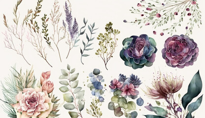 flowers with white background, card