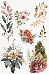 flowers with white background, card