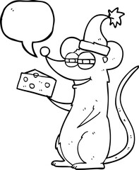 speech bubble cartoon christmas mouse