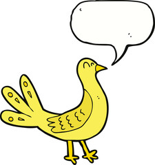cartoon bird with speech bubble
