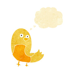 cartoon bird with thought bubble
