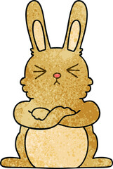 quirky hand drawn cartoon rabbit