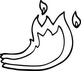 black and white cartoon fire flame