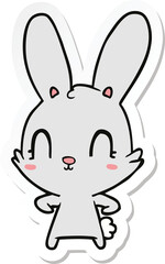 sticker of a cute cartoon rabbit