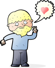 cartoon man talking about love