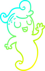 cold gradient line drawing cartoon ghost