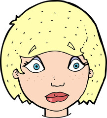 cartoon worried female face