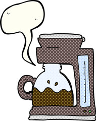 comic book speech bubble cartoon coffee filter machine