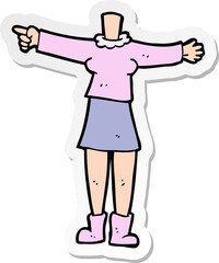 sticker of a cartoon female body