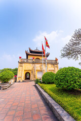 view inside of Imperial Citadel of Thang Long in Hanoi, Vietnam, the main gate (called as Doan...
